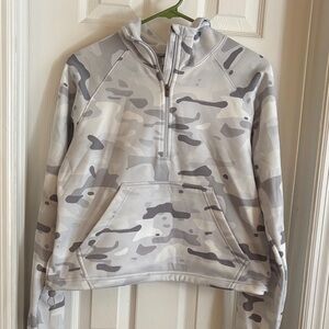 Gray Camo Quarter-Zip Hoodie